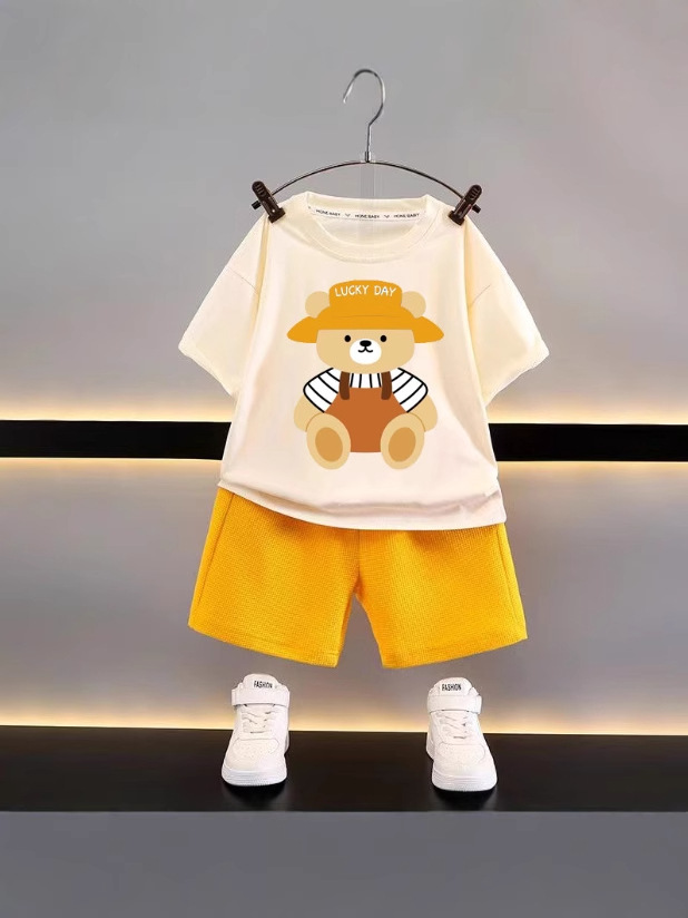 Новая детская одежда, летний костюм, свободная одежда, короткий рукав, оптовая продажа