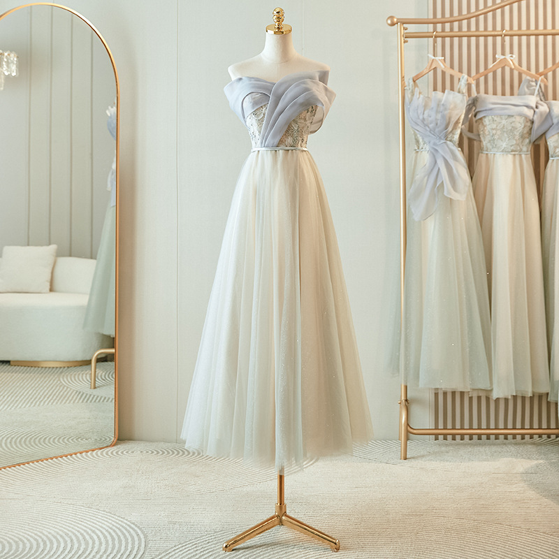 Wedding Bridesmaid Dress 2025 New Slim Sister Group Fairy Elegant Niche High-End Adult Dress Skirt Women Spring