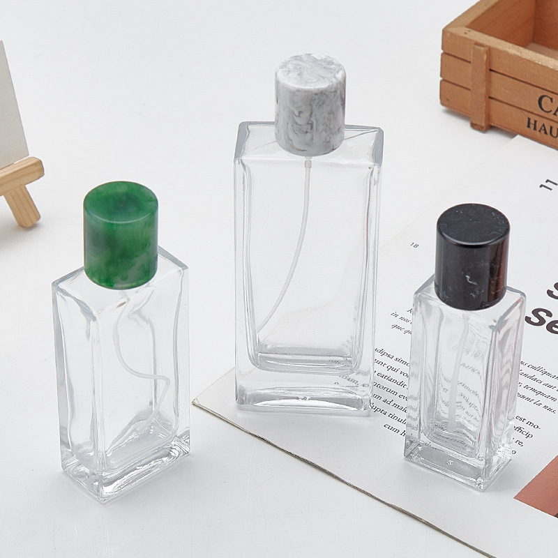 Ready Stock Direct Supply Square Glass Perfume Bottle Manufacturer Wholesale Spray Bottle Perfume Multi-Specification Thickeneded Sample Bottle Packaging
