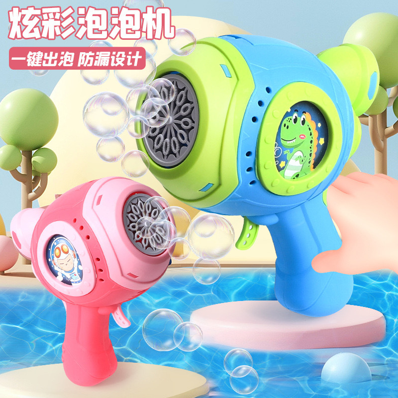 Trending 69-Hole Gatling Rocket Launcher Electric Bubble Gun Children's Handheld Large Bubble Machine Toy for Stalls