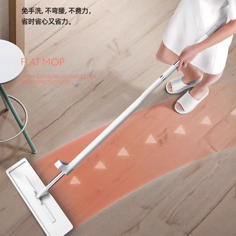 Large Hand-Free Mop for Home Use, Popular Online Mop Tool for Lazy People, Wood Floor Cleaning, Horizontal Absorption Mop