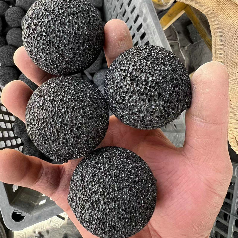 Round volcanic stone ball aromatherapy frosted round volcanic stone fragrant stone black aromatherapy stone particle ore wholesale