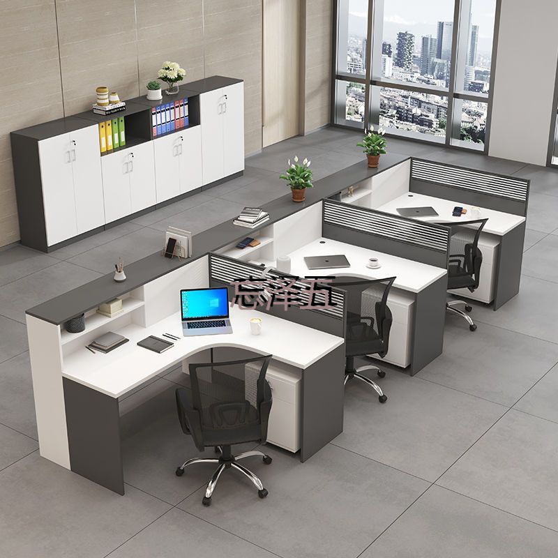 Офисный стол и стул, комплект, экран для сотрудников, угловой шкаф, двухместная рабочая станция, офисный держатель для карточек