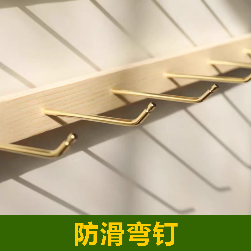 Wall-Mounted Copper Nail Display Rack for Jewelry Stores, Pegboard with Nails for Hanging Jewelry and Socks, Copper Hooks with Curved Ends for Wall Display