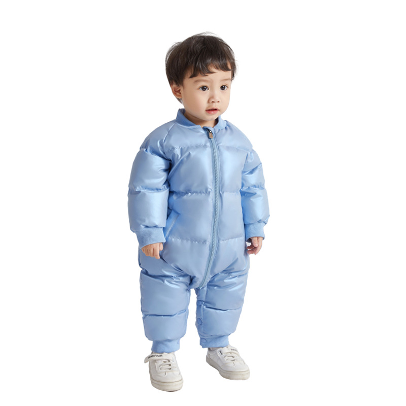 Baby Down Jacket Boys and Girls Baby Down Jumpsuit Autumn and Winter Infant Thickened Out-of-Home Holding Clothes Winter Climbing Clothes