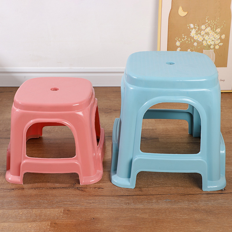 Plastic Stool Thickeneded Anti-Fall Chair Bench Simple Style Outdoor Conference Home Square Stool Stackable Shoe Changing Stool