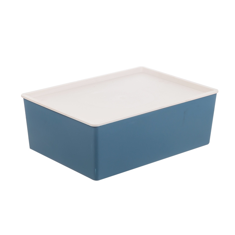 Sundries kitchen finishing box plastic wardrobe storage basket book socks underwear dustproof thickened storage box with lid