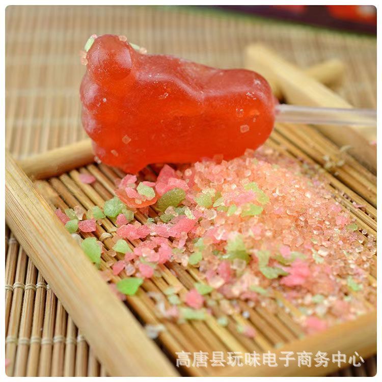 Internet celebrity big foot jumping stick candy whole box mixed fruit flavor 8090 childhood memories classic nostalgic candy wholesale