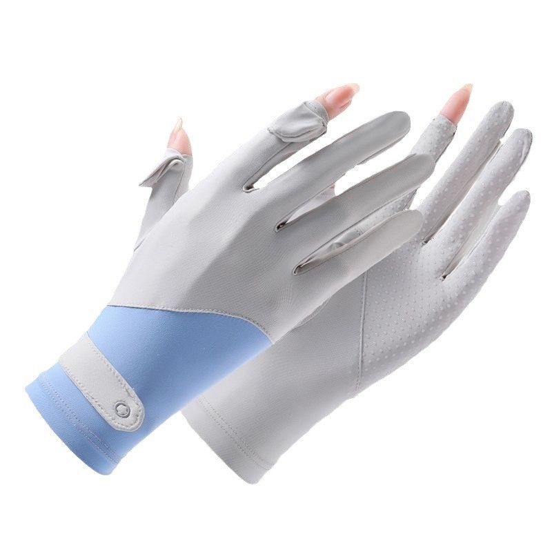 Cycling Anti-Uv Anti-Slip Flip-Top Summer Sun Protection Gloves Ice Silk Women's Outdoor Anti-Touch Screen Women's Thin Flip-Top Quick-Drying Gloves