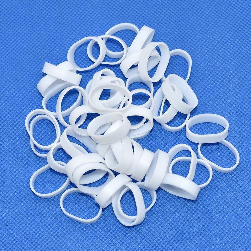 Thickened Strong Pull Silicone Sheath Rubber Band USB Power Cord Ring High Temperature Resistant Silicone Tie Coil Black and White