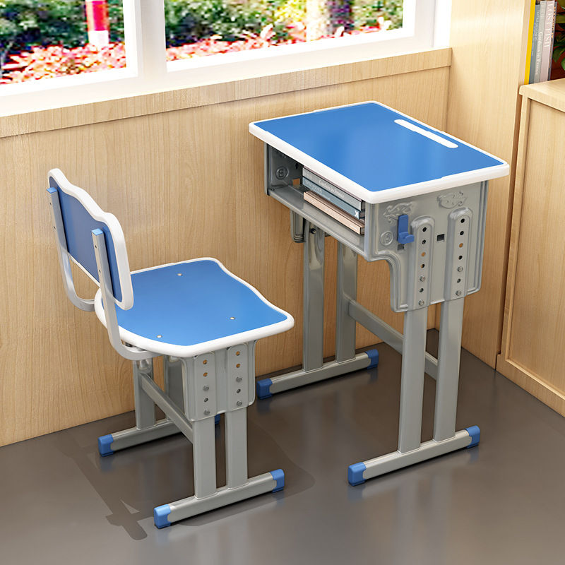 Single Double Primary and Secondary School Children's Study Desk Chair Stool Thickened Lifting School Training Desk