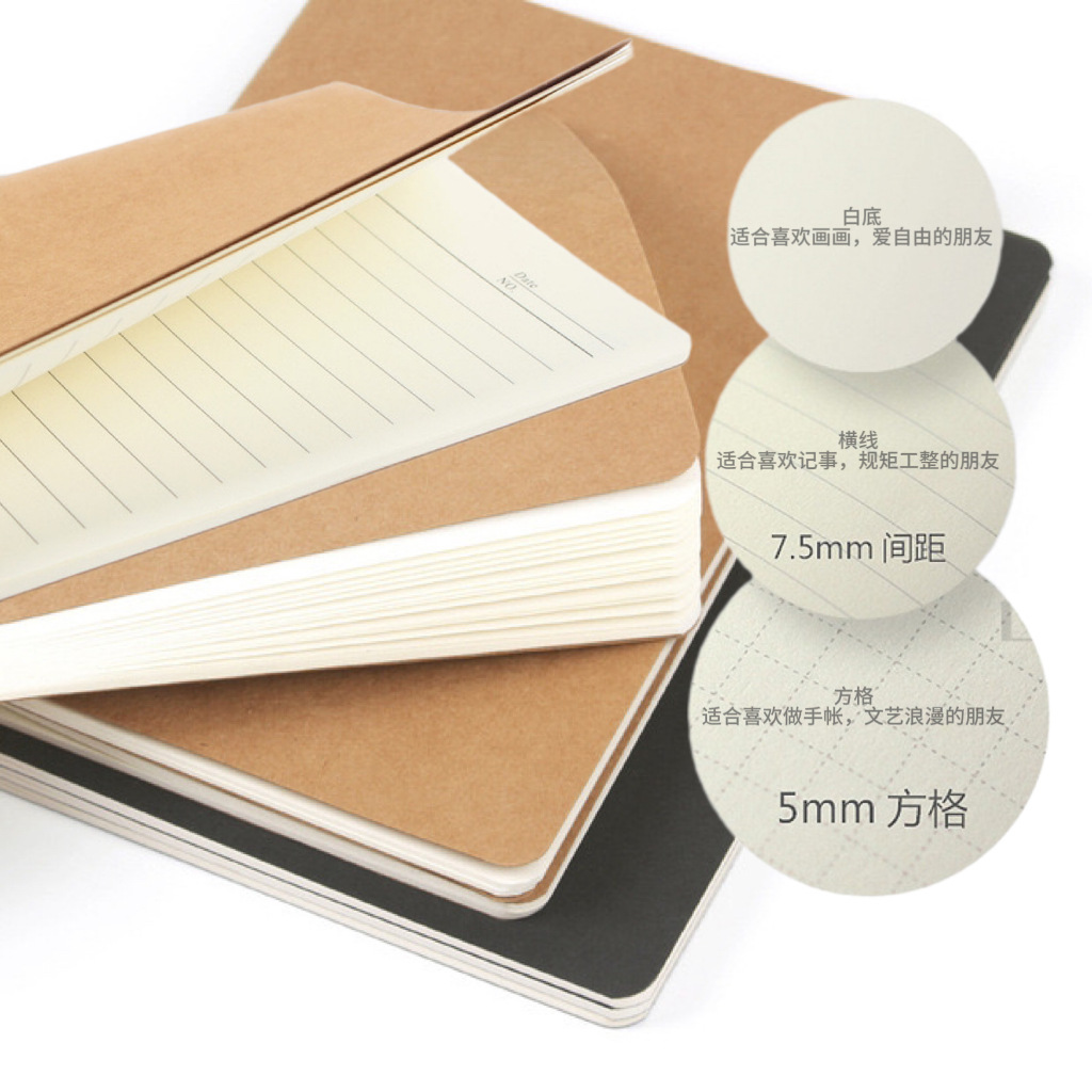 Student notebook printing factory custom black cardboard kraft paper car line book record book can print logo