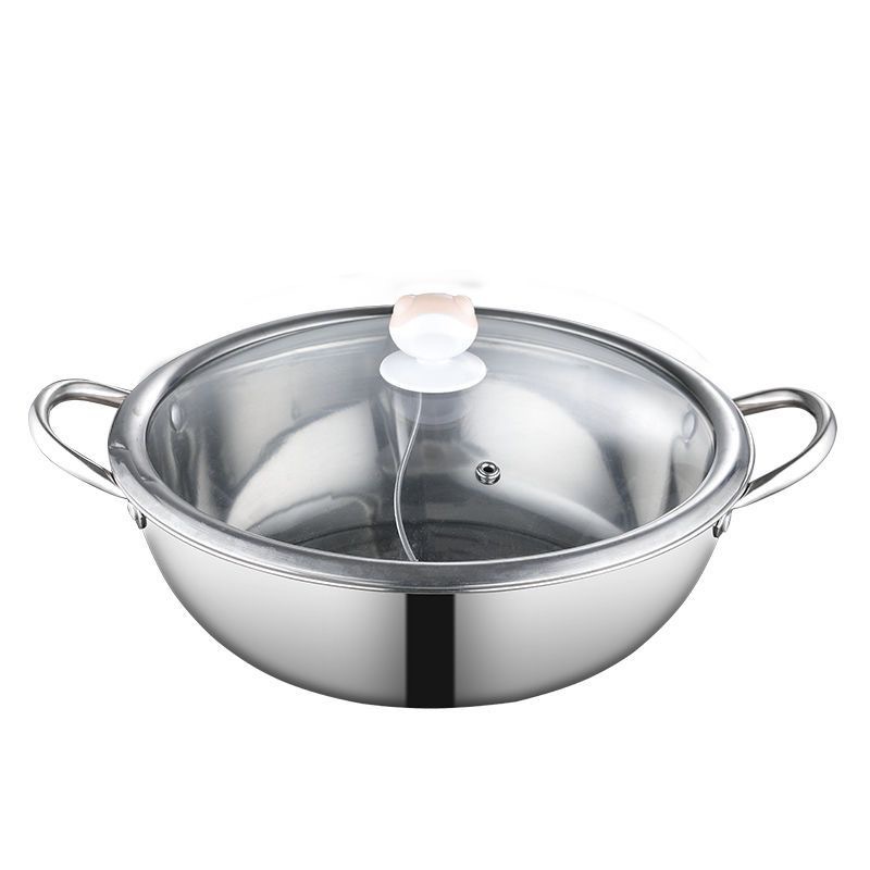 Yuanyang Pot Stainless Steel Hot Pot Basin Commercial Small Fat Sheep Clear Soup Pot Household Hot Pot Two-Flavor Divided Pot Gift Special