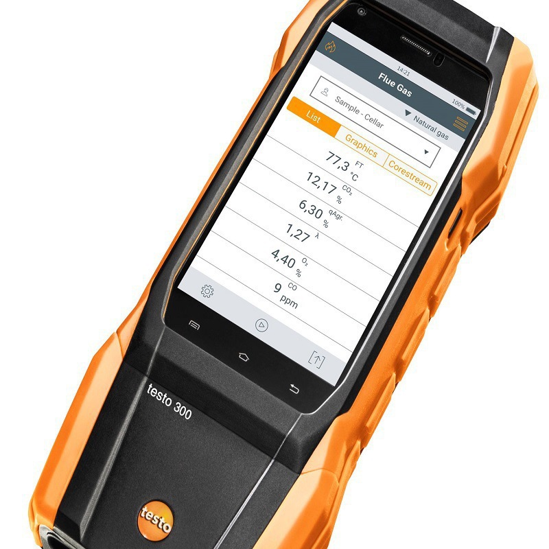 Testo 300 Flue Gas Combustion Efficiency Analyzer Intelligent Touch Technology Heating System Measurement
