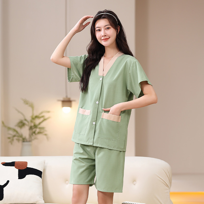 Moxibustion clothing TR anti-wrinkle front and back open button physiotherapy clothing cardigan cardigan back scraping acupuncture massage health sweat steaming cardigan clothing