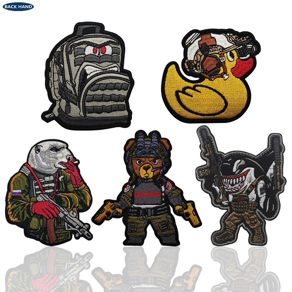 Наколенник BACK HAND, военный тактический, велькро, значок Morale Chapter