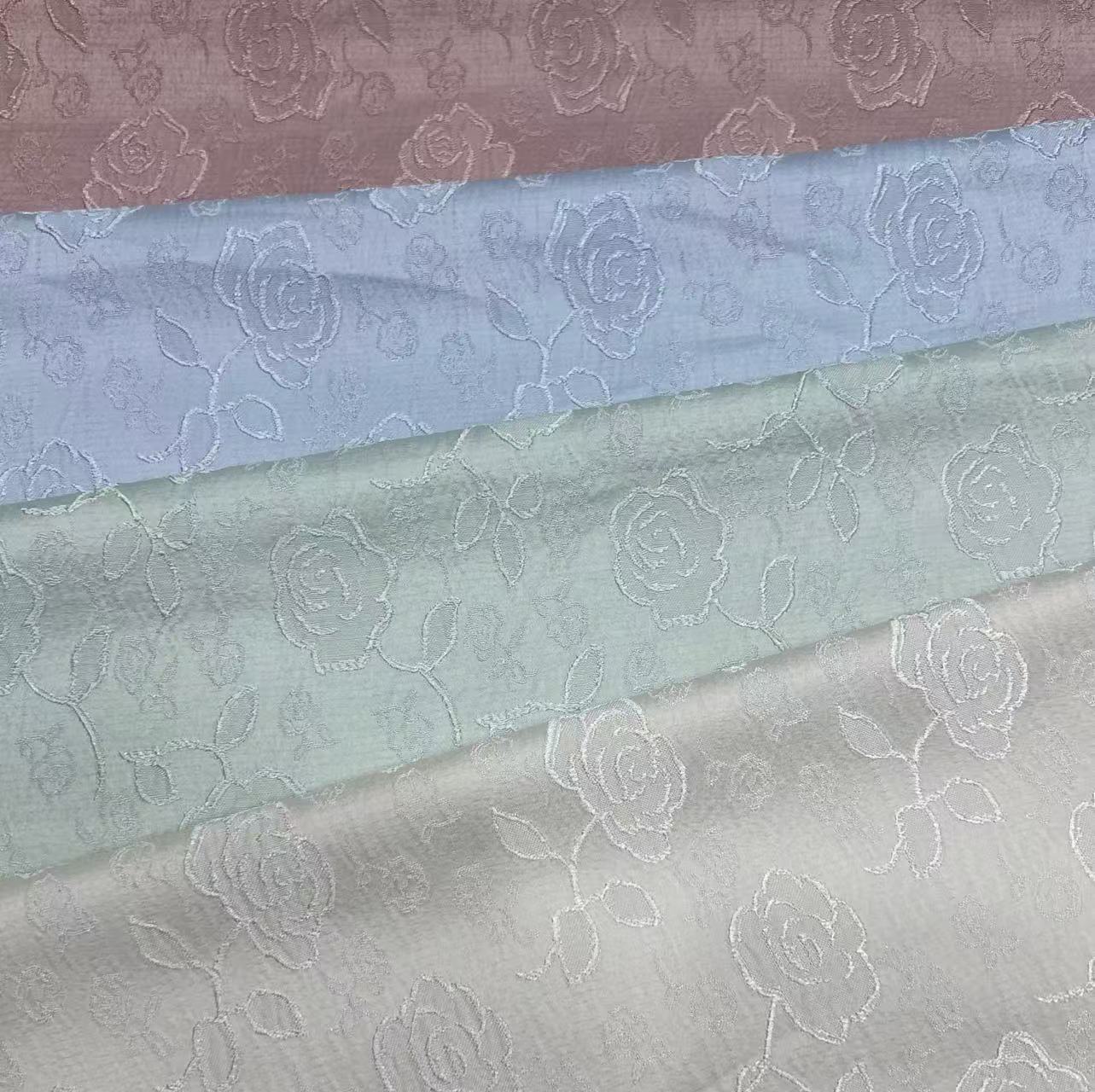 Embossed Rose Shiny Jacquard Fabric Women's and Children's Dress New Chinese-Style Cheongsam Suit Embossed Jacquard