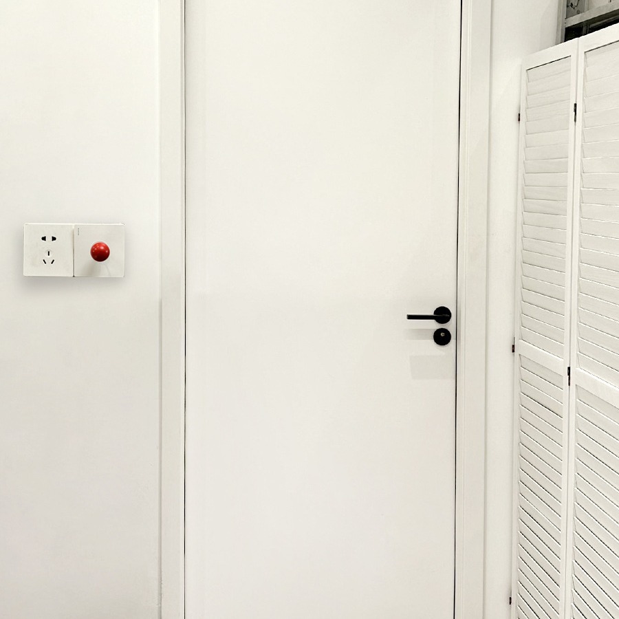 Creative Rocker Ball Switch Sticker Modern Simple Little Red Book Same Style Red Ball Switch Decoration Small Ornaments Wall Sticker Panel