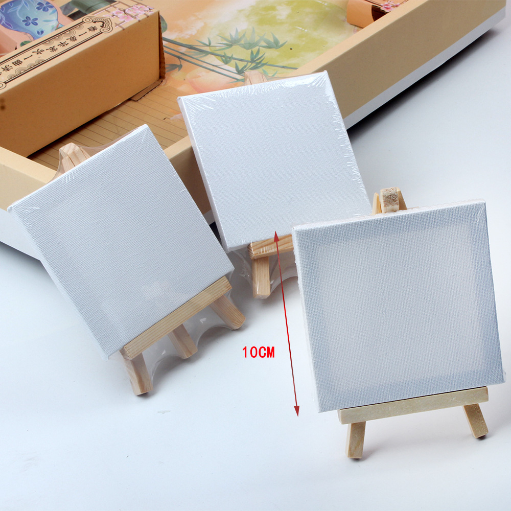 Desktop wooden easel with oil painting frame canvas children's painting 10*10 mini small picture frame small drawing board suit