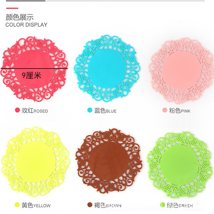 Gift creative hollow silicone flower-shaped non-slip waterproof heat insulation tea cup mat pot mat factory direct sales