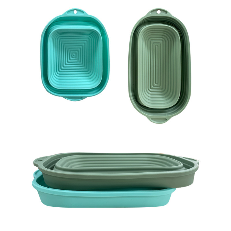 Silicone Fermentation Basket Household Oven Baking Dough Fermentation Bowl Foldableing High Temperature Resistant Large Capacity Bread Fermentation Basket
