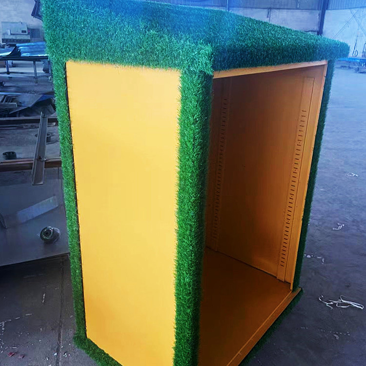 Kindergarten Graffiti Cabinet, School Outdoor Toy Storage Cabinet with Lock, Sun Protection, Art Multi-Functional Storage Cabinet for Children