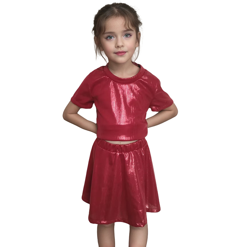 Unisex All-match Striped Men's and Women's New Children's and Elderly's Dancing Suit Hip-hop Sequins Laser Loose Short-sleeved T-shirt Street