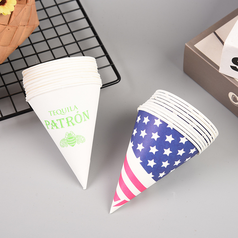 Оптовая продажа одноразовых бумажных чашек 6 унций с заостренным дном, для воды и ледяных напитков