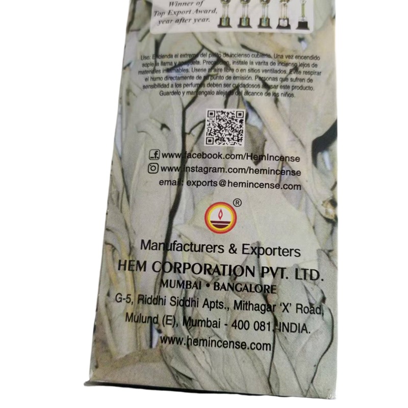 Indian White Sage White Sage Line Incense Indoor Incense Purification Air Smoked Aromatherapy genuine goods Soothing