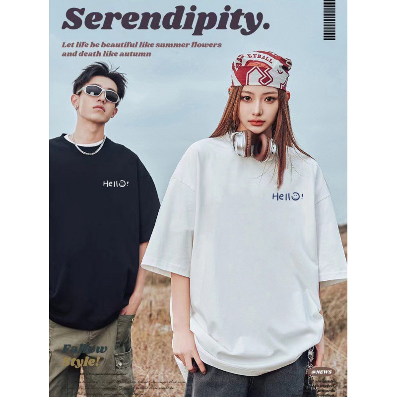 Летняя мужская футболка в гонконгском стиле из ледяного шелка с коротким рукавом свободная универсальная мужская и женская круглый вырез принтованная белая