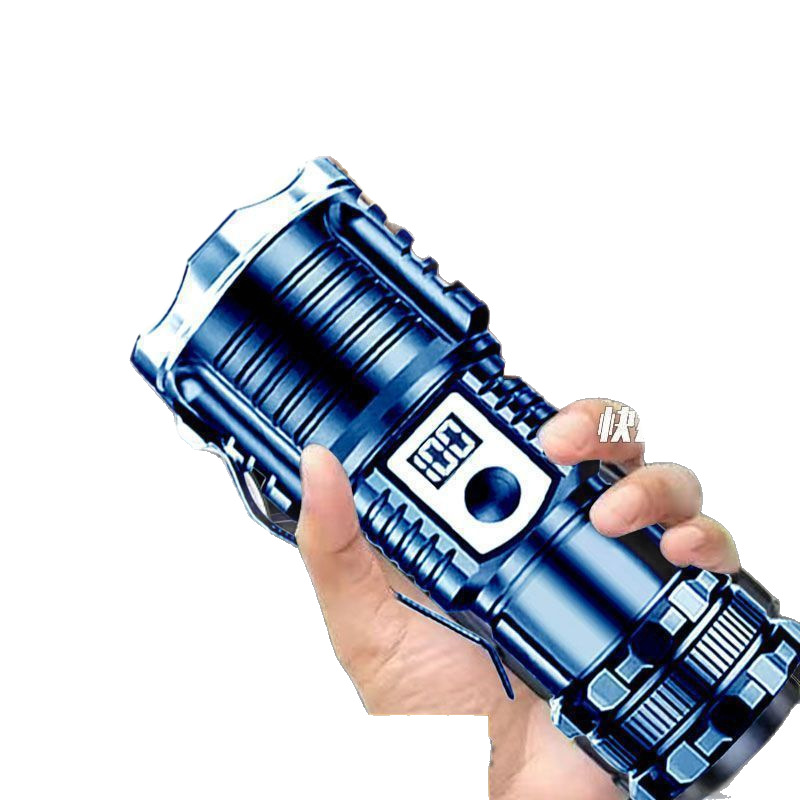 Giant Bright Flashlight Multifunctional Trendy Mountaineer Outdoor Imported German Portable Rechargeable Lamp