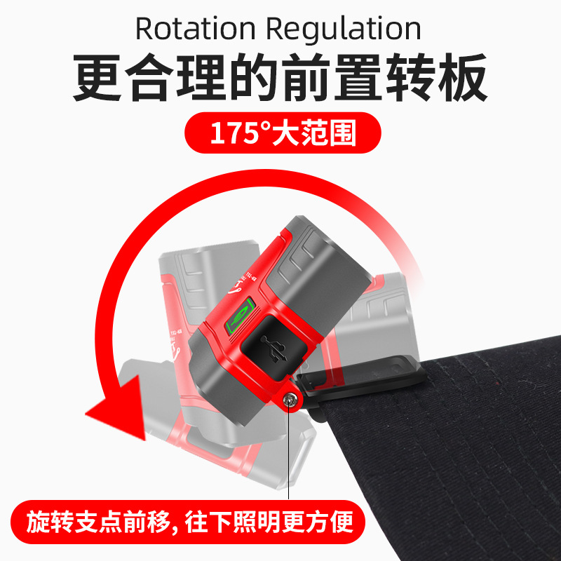 Hana induction headlamp fishing special night fishing cap clip lamp strong light charging super bright large capacity head-mounted bait lamp