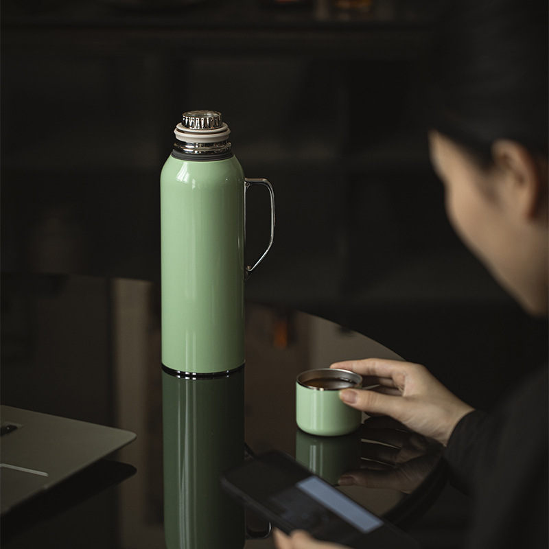 Moji braised teapot mechanical warm display household thermal insulation kettle 316 stainless steel outdoor portable elegant thermal insulation kettle