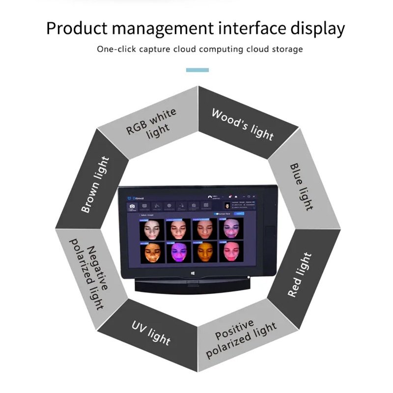 Moji Ai Intelligent Facial Analysis Instrument Foreign Trade Cross-Border Factory Beauty Salon Magic Mirror Skin Tester Skin Detector
