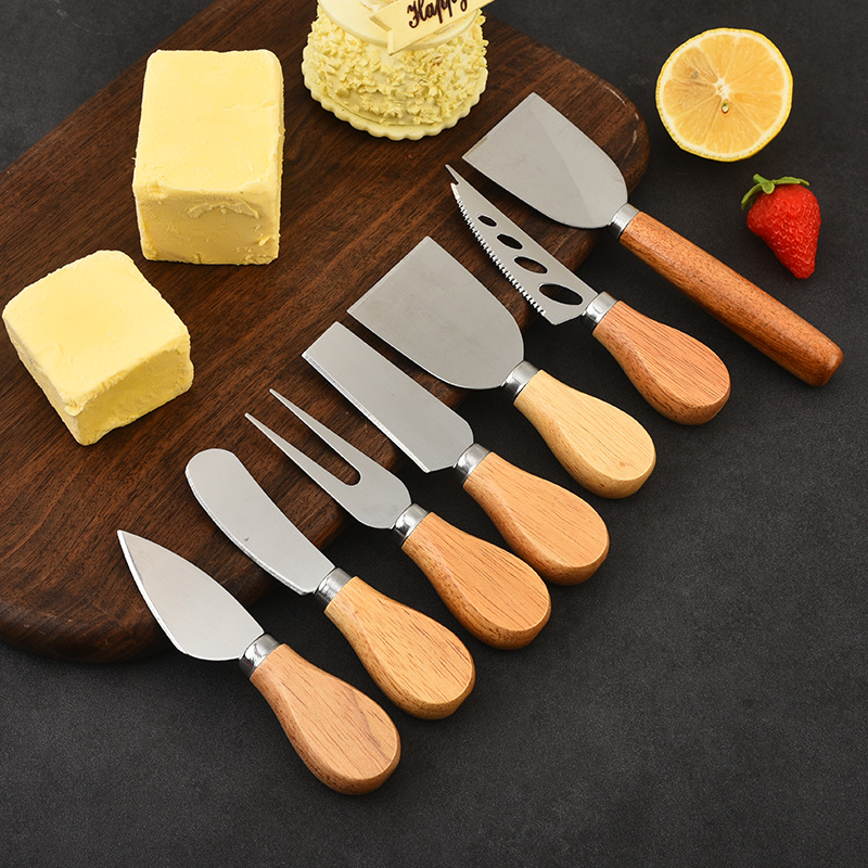 Прямые поставки деревянная ручка нож для резки сыра мини сырный нож вилочка для торта нож для масла инструменты для выпечки