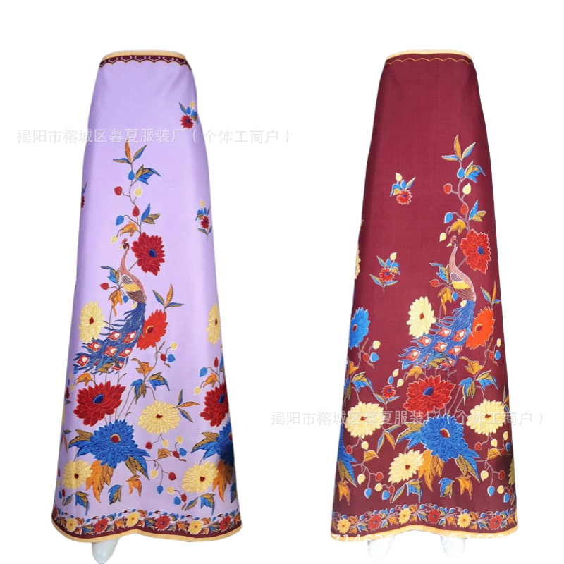 Factory Direct Supply Cross-border Direct Supply Bird Pattern Southeast Asia Sarong Skirt Myanmar Cambodia Cartridge Skirt Longji Thailand