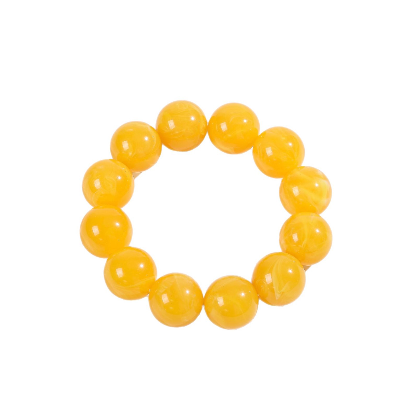 New Chicken Oil Yellow Floating Flower Buddha Bead Bracelet Second Generation Amber Beeswax Single Circle Rosary Beads for Men and Women