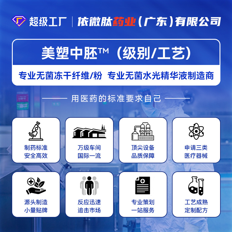 Restructured Human-Like Collagen Essence, Ultra-Pure Collagen, Water Light, Firming, Anti-Wrinkle, Freeze-Dried Powder Processing