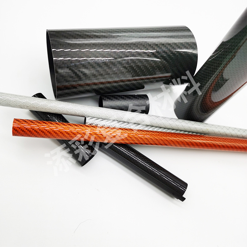 High strength 3K color multi-specification carbon fiber tube processing hollow carbon tube carbon fiber round tube rod punching and cutting customization