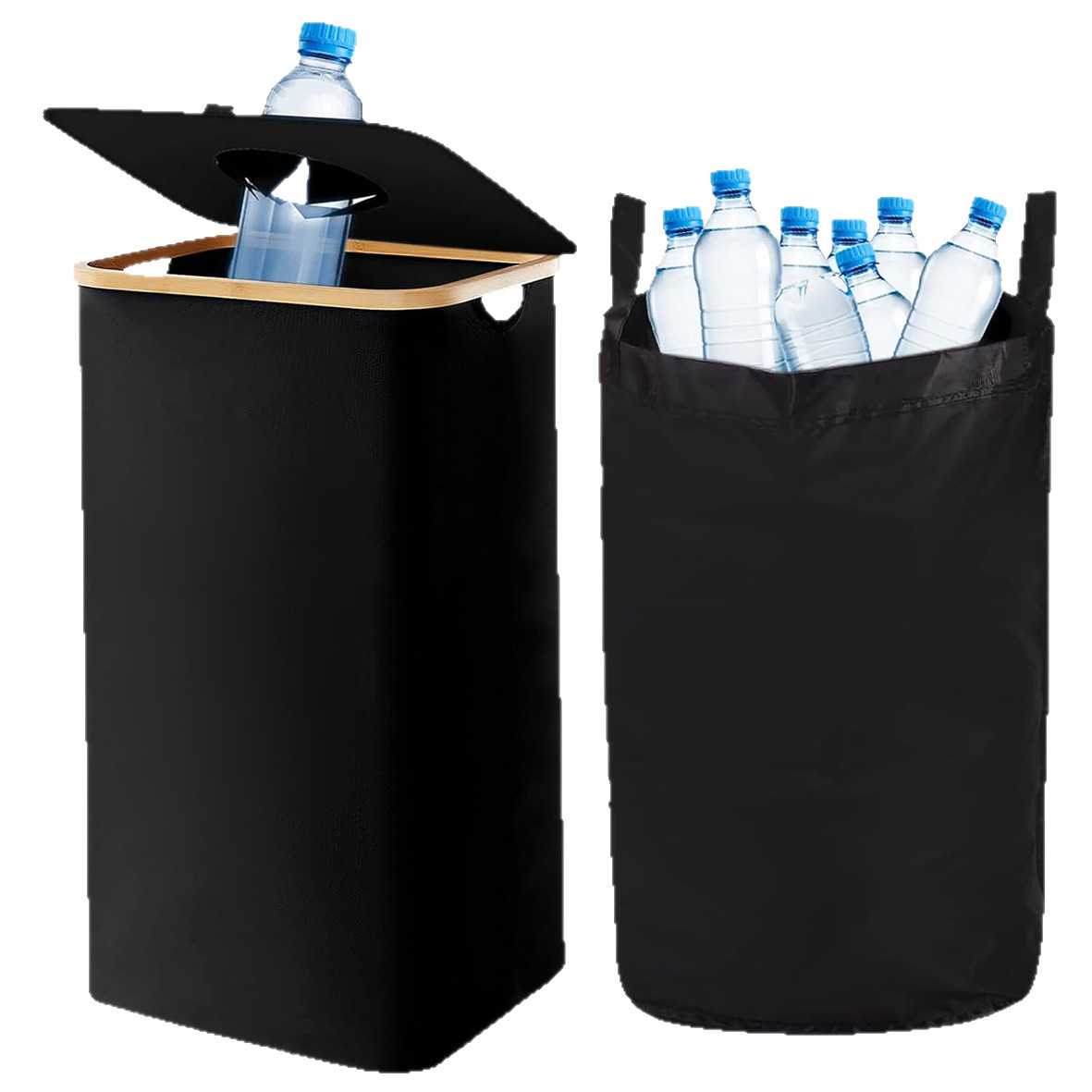 Cross-border Household Beverage Bottle Storage Basket with Lid Foldable Dirty Clothes Basket Laundry Basket Oxford Cloth Dirty Clothes Basket Dirty Clothes Bucket