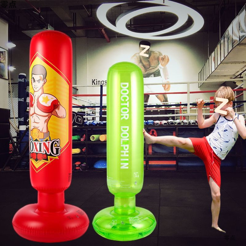 Children's Boxing Column Toy Inflatable Tumbler Vertical Boxing Sandbag Home Fitness Sandbag Taekwondo Trainer
