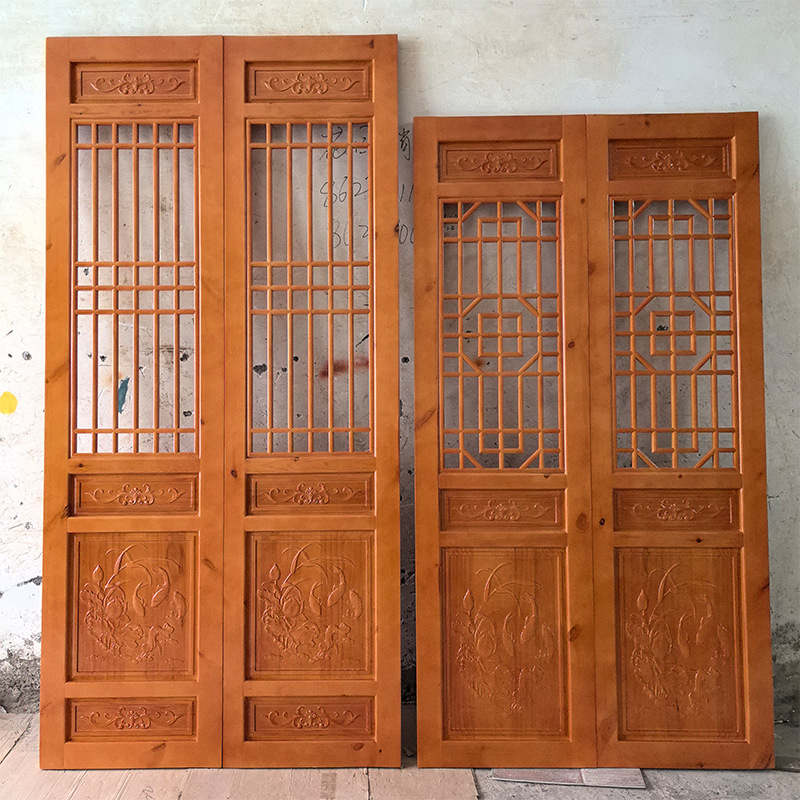 Индивидуальные дунъяньские антикварные двери и окна, деревянные двери, двери для спальни, перегородки, вырезанные двери и окна, простые двери и окна