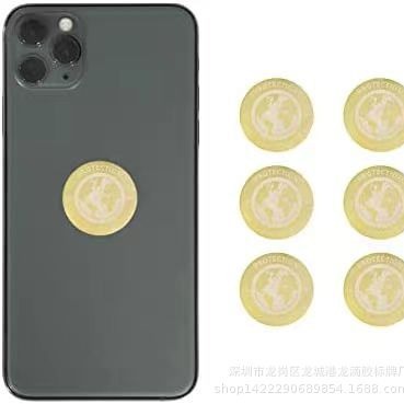 Golden Lucky Cat Anti-Radiation Phone Sticker Handbook Protective Sticker 24K Gold Plated Double-Sided Handmade Negative Ion