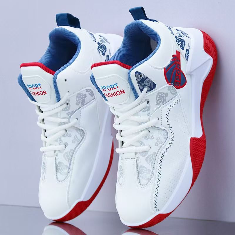 Мужские кроссовки баскетбольные водонепроницаемые осенние новые кожаные высокие кроссовки износостойкие нескользящие для студентов