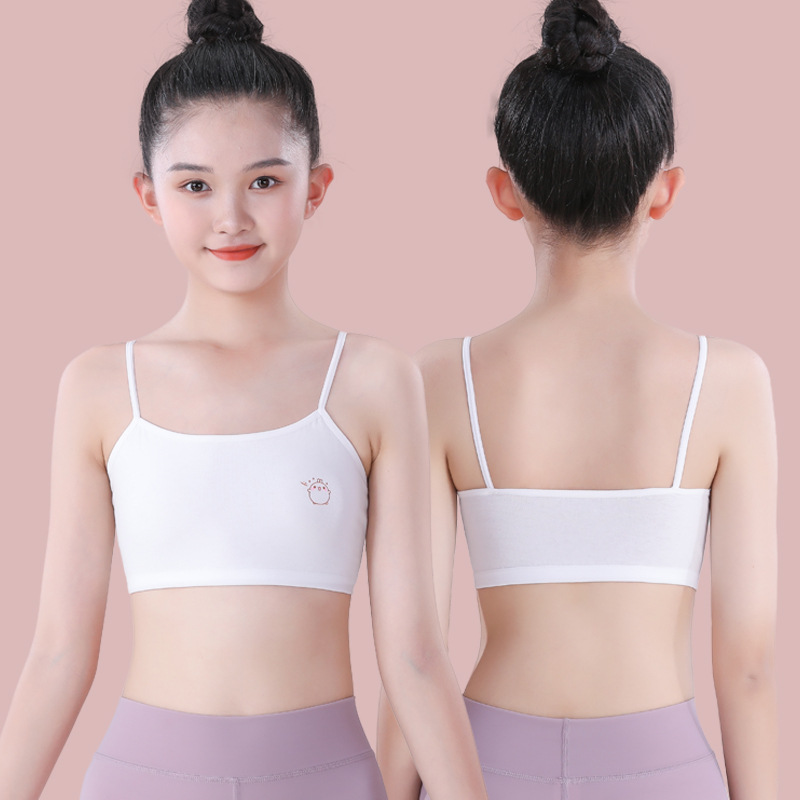 Girls' Intimates Development Period Sling Pure Cotton Vest 7-15 Years Old Primary and Secondary School Students Early Girls First Stage Tube Top