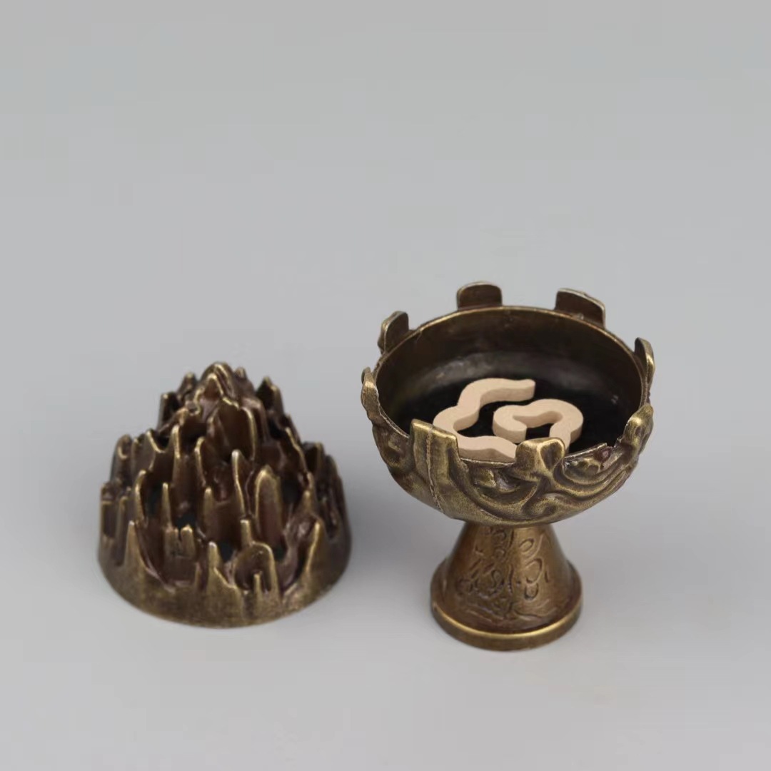 Mini Antique Boshan Burners Bronze Incense Burners Wrong Gold Copper Boshan Burners Household Ailwood Sandalwood Powder Multi-use Incense Burners