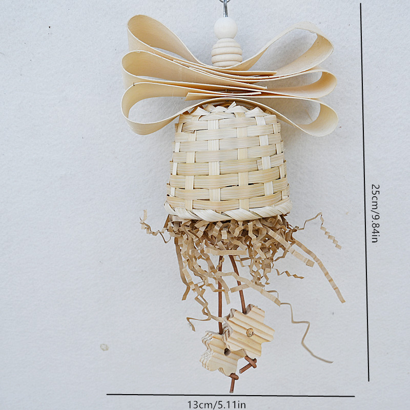 Parrot bird toy natural wood chip bite string bamboo cork shredded paper bite relief supplies cross-border wholesale