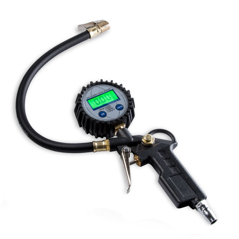 Tire Pressure Gauge Air Pressure Gauge High-Precision with Pressure Inflation Head Car Tire Pressure Monitor Meter Plus Air Gun Inflator