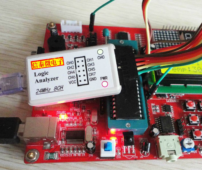 USB Logic Analyzer Single Chip Microcomputer Arm Fpga Debugging Tool 24m Sampling 8 Channels