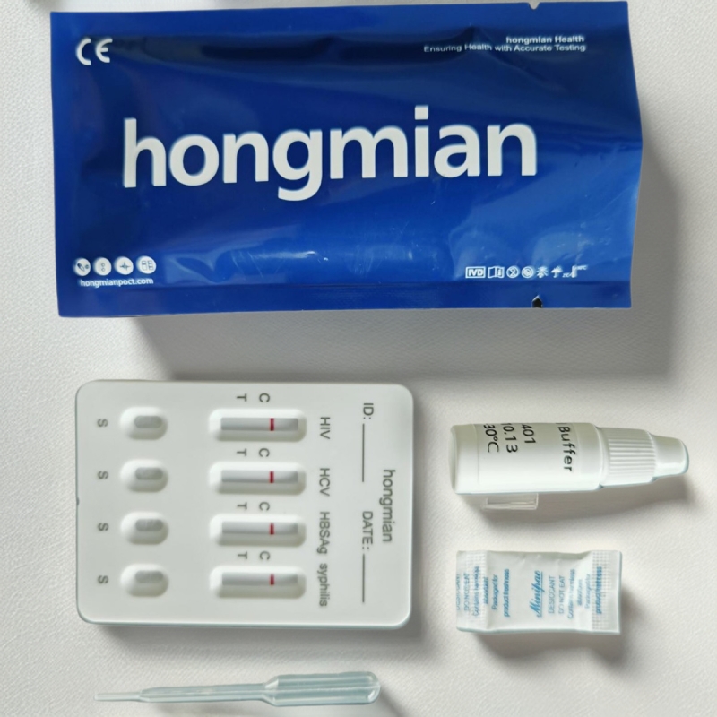 Тест-полоски на ВИЧ Набор для тестирования ВИЧ Четырехкомпонентный тест ВИЧ Сифилис Печень Ацетилен Тестовый набор на ВИЧ
